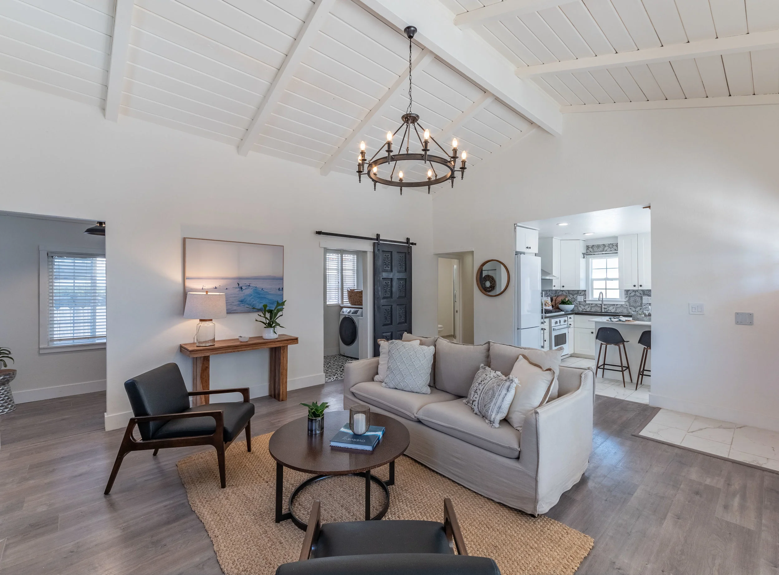 Living Room with High Ceilings