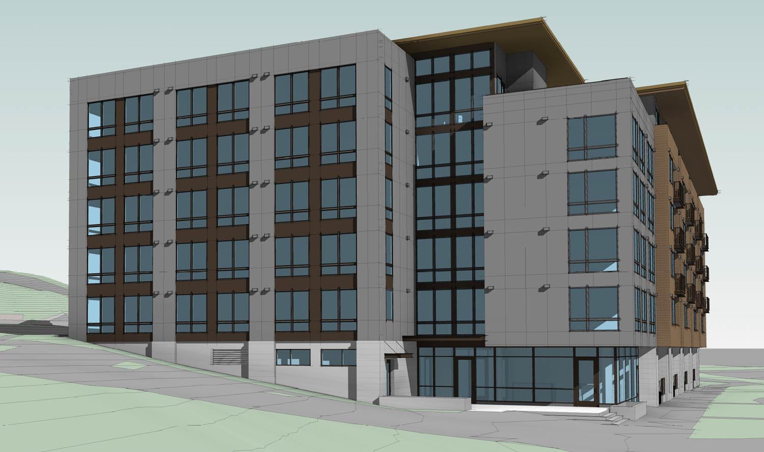 Rendering of Planned Building - North Facing