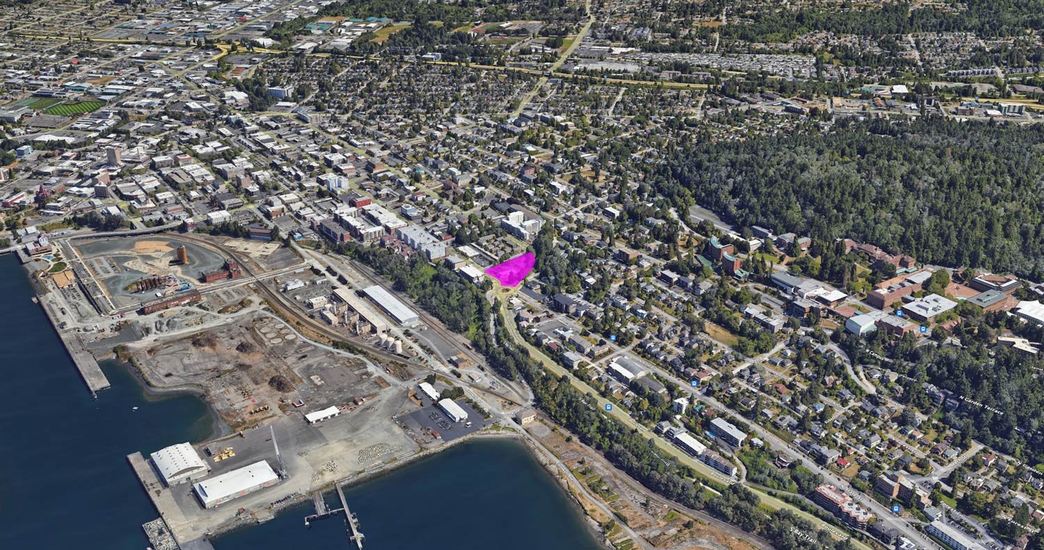 Aerial View of State Street Creamery Location in Bellingham