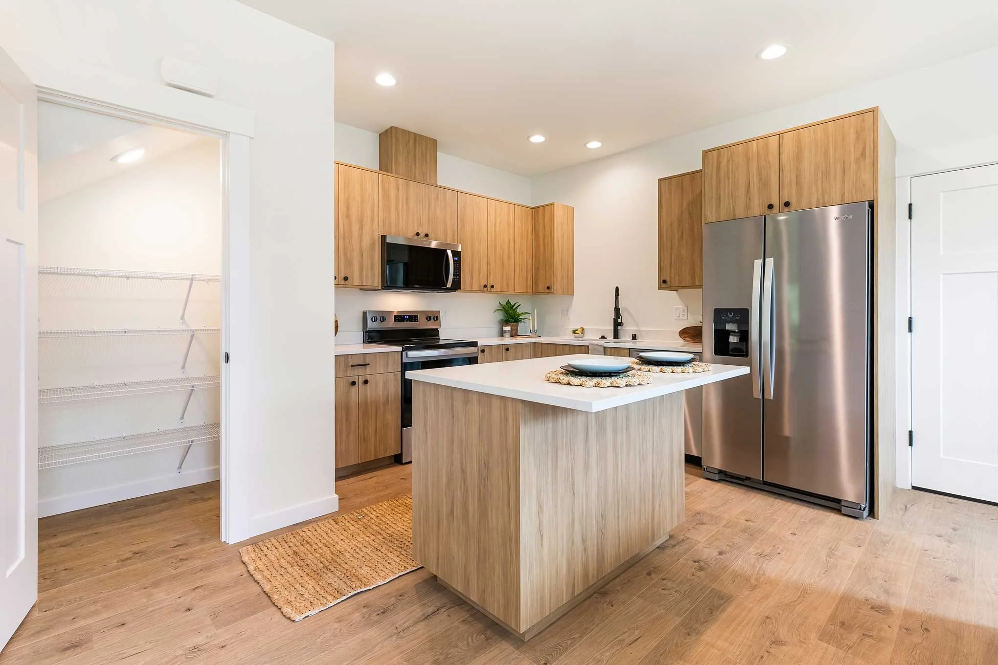 Skyline Divide Plan | Island Kitchen with Pantry Closet