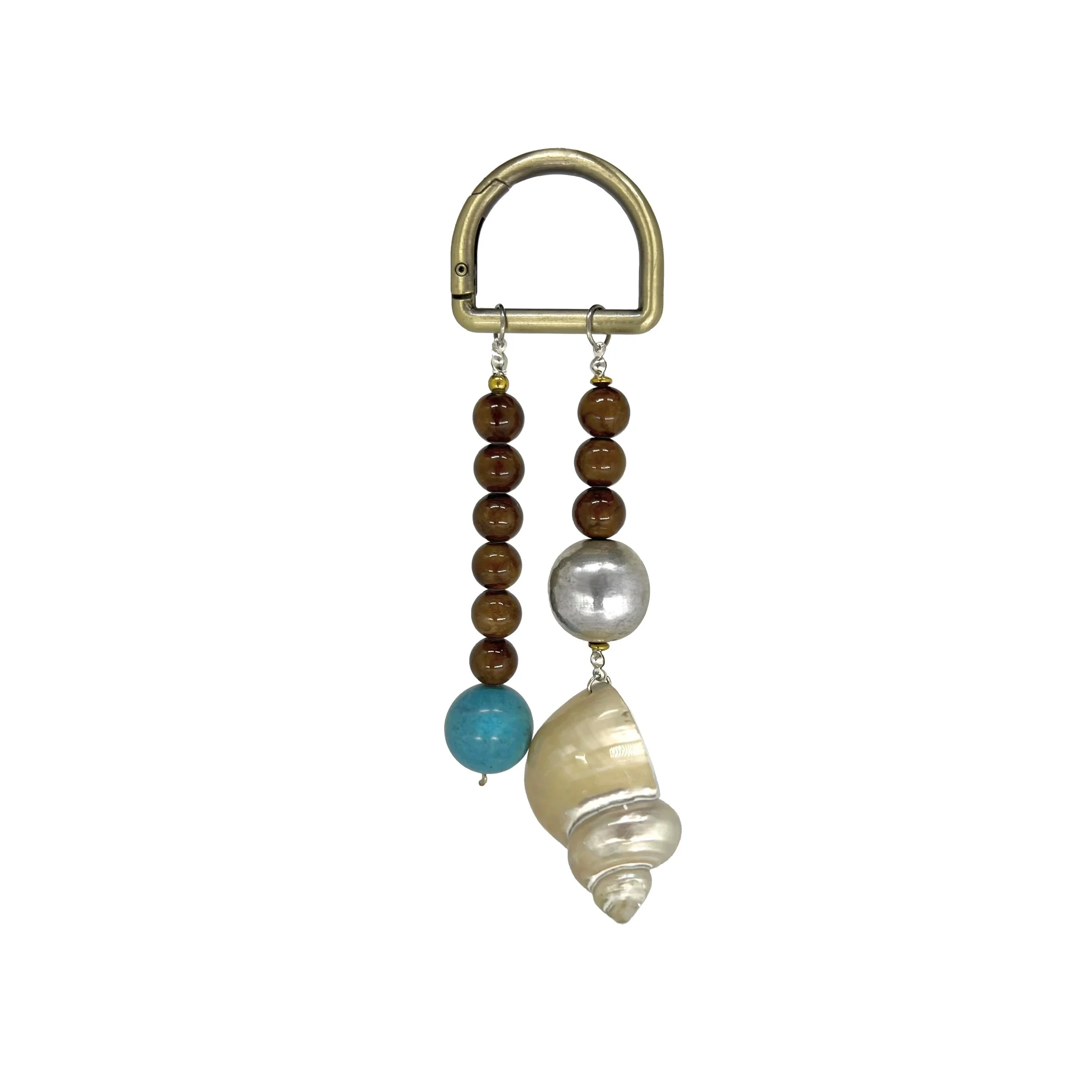 Turquoise & Seashell Bag Charm