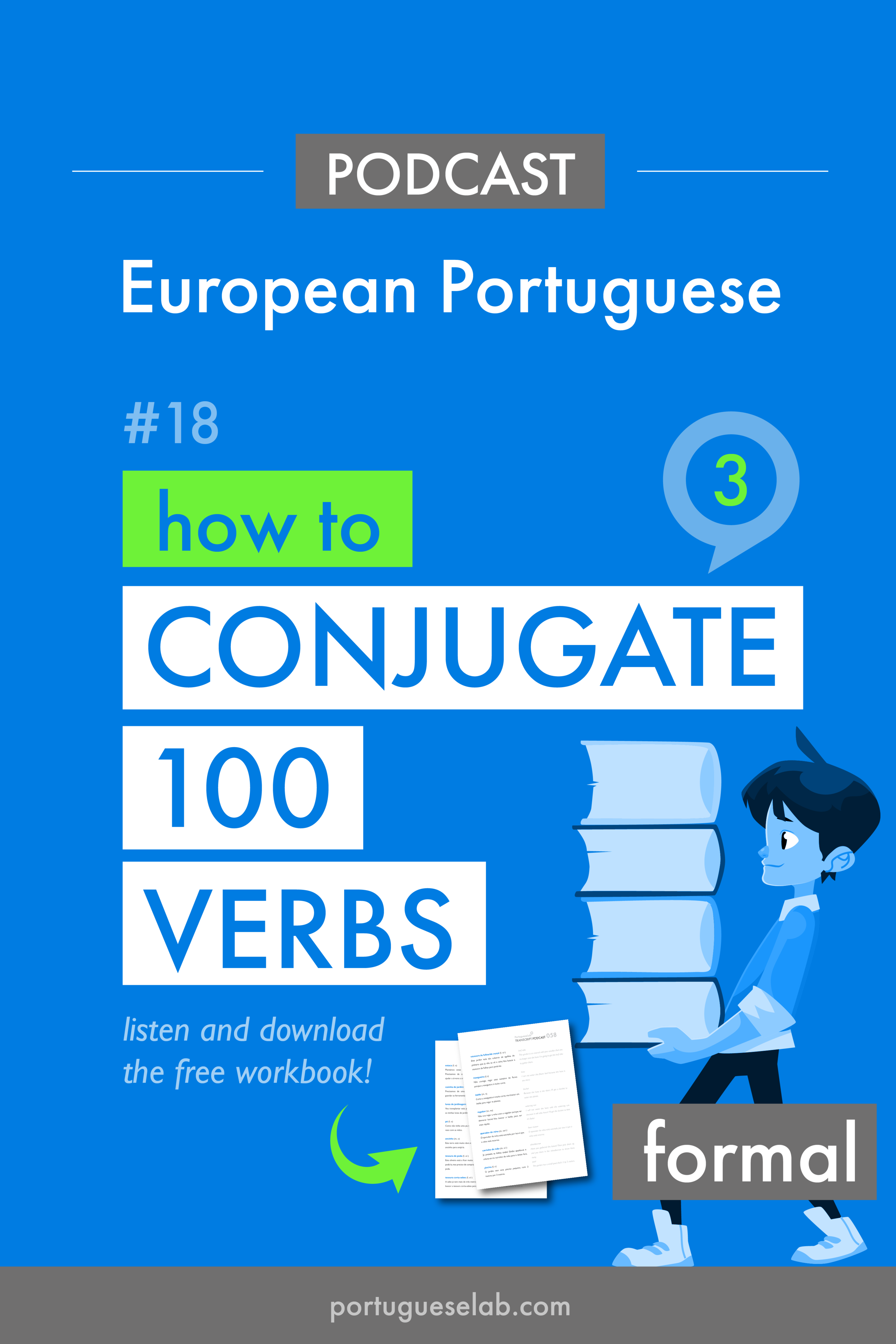 Portuguese Lab Podcast - European Portuguese - 18 - How to conjugate 100 verbs - formal.png