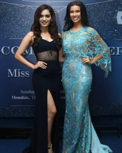 Manushi Chhillar and Miss Indonesia 2017, Achintya Nilsen 