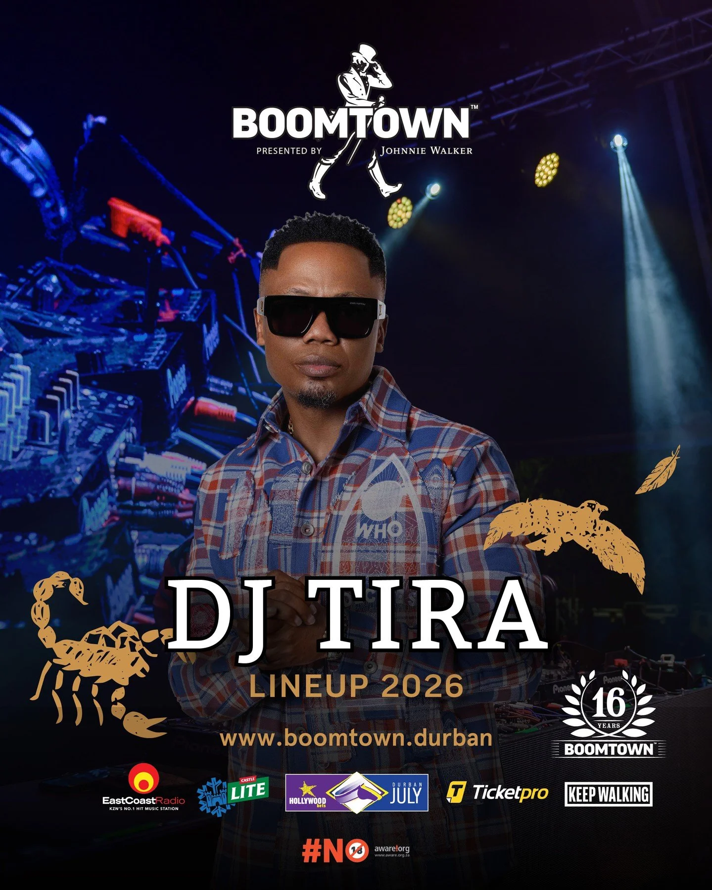 The king of Afrotainment. The master of midnight steering. The hitmaker behind countless anthems.

🔥 DJ TIRA IS COMING TO BOOMTOWN! 🔥

📍 Saturday, 4 July 2026
🎟️ Get your tickets now, Ticketpro, link in bio

#Boomtown2026 #DurbanJuly #JohnnieWalk