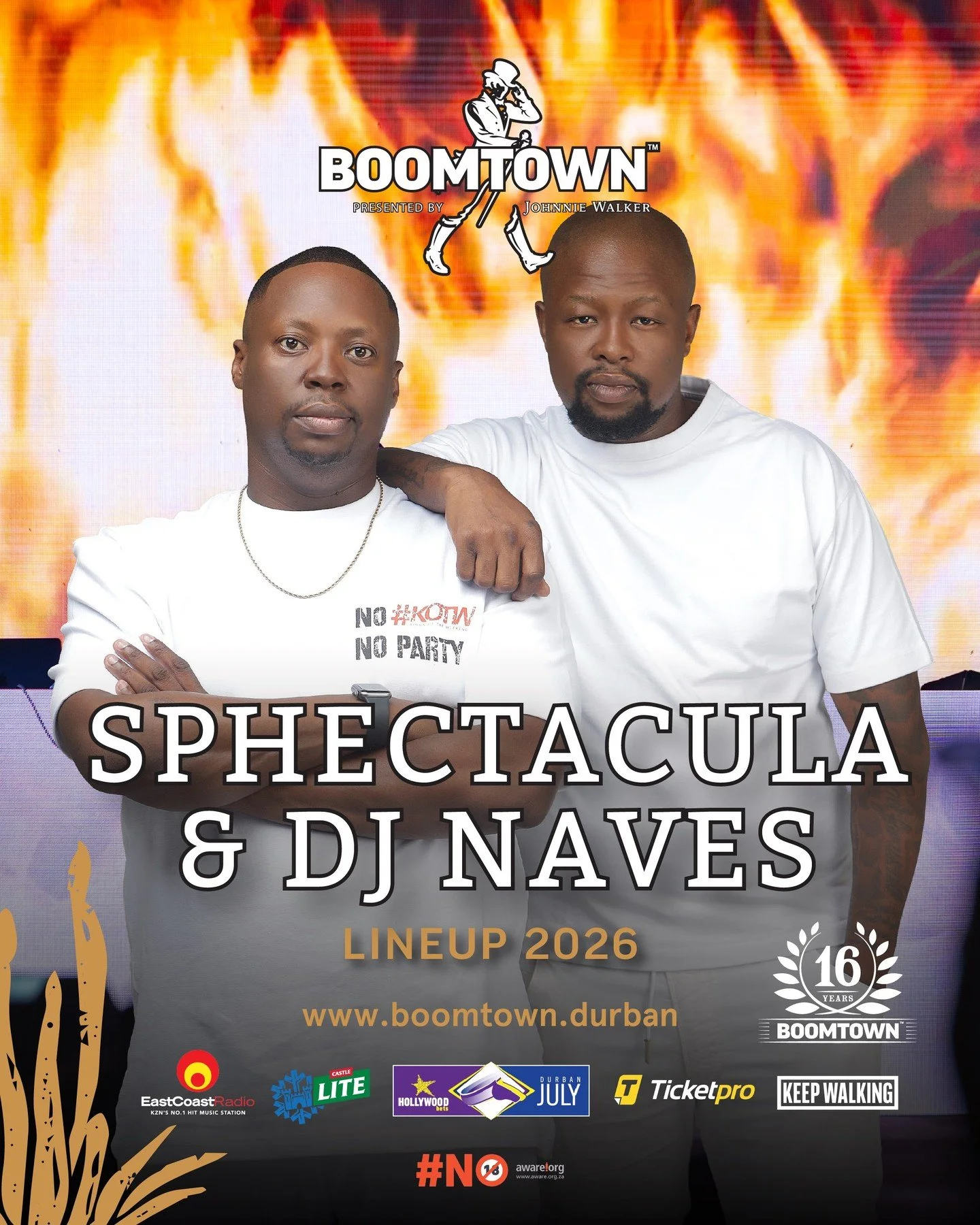 For over a decade they&rsquo;ve been setting the pace, moving culture, and owning dance floors across the country.

BOOMTOWN presented by Johnnie Walker, welcome the undisputed Kings of the Weekend &mdash;
SPHEctacula &amp; DJ Naves 👑

📍 Saturday, 