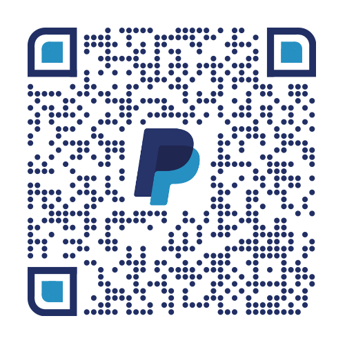 A PayPal QR code for making digital payments.
