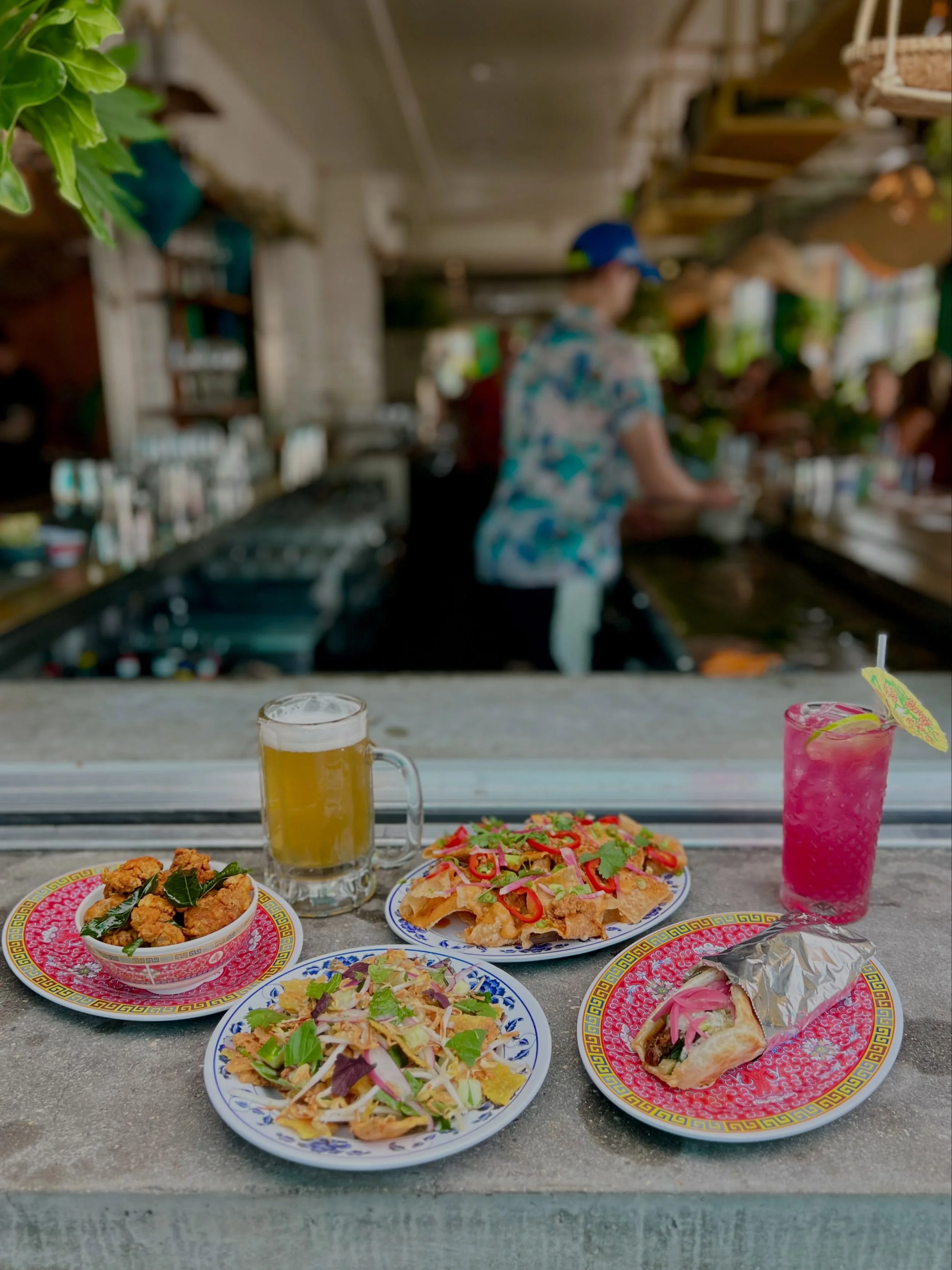 Sundays are for happy hour on the patio. Join us tonight 4-5:30 for our happy hour exclusive spread: Malaysian Popcorn Chicken, Thai-Style Viet Crepe &ldquo;Salad&rdquo;, Wonton Nachos, Rendang Roti Roll. Happy Hours Sun-Thurs 4-5:30pm

Add your favo