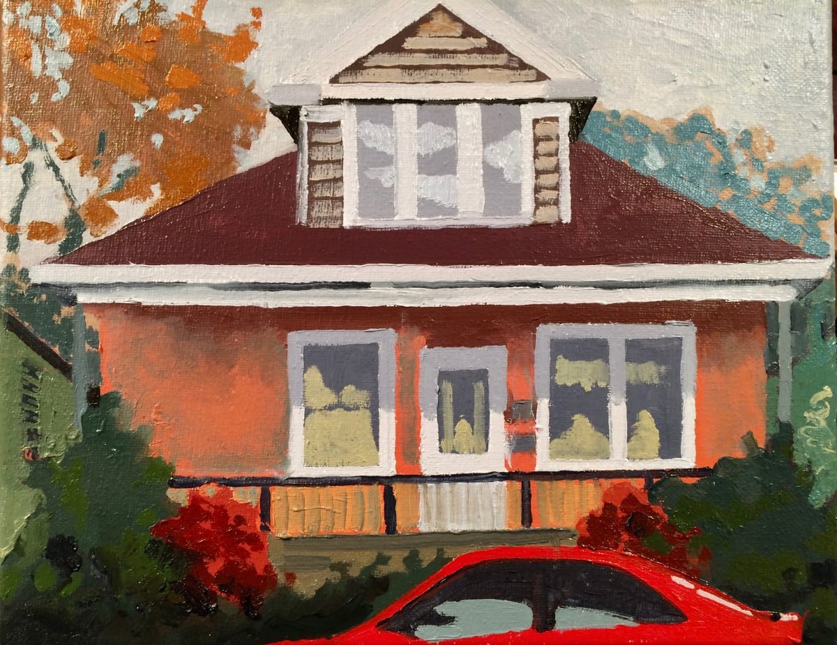 Bungalow with Red Car, 2017