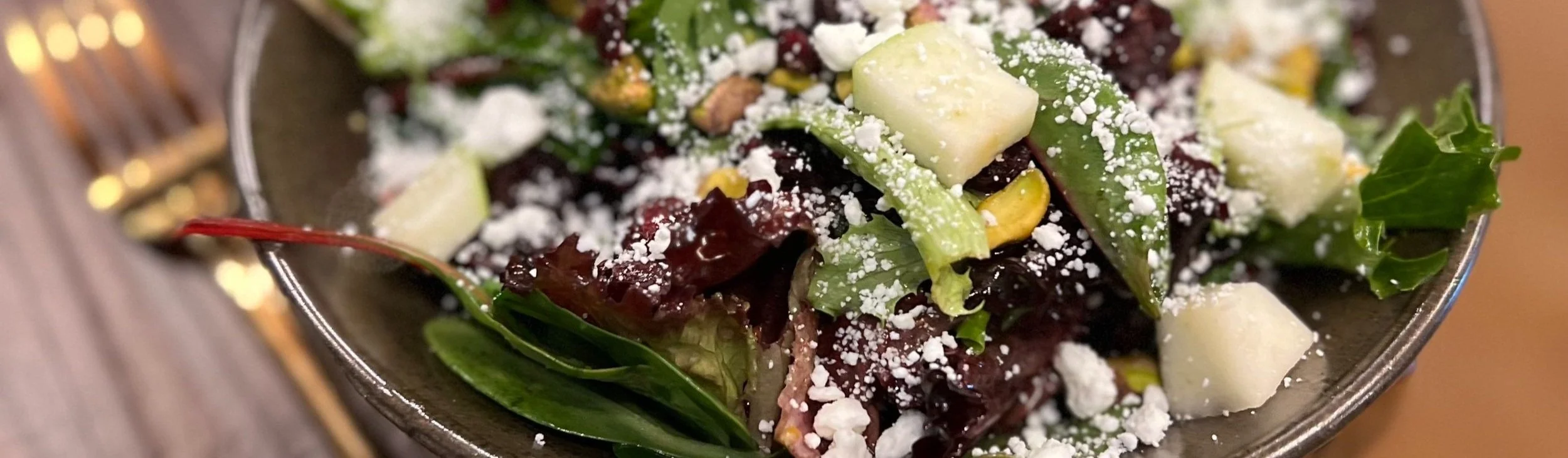 Fresh salad at Rebel Hill Brewing in Phoenixville PA