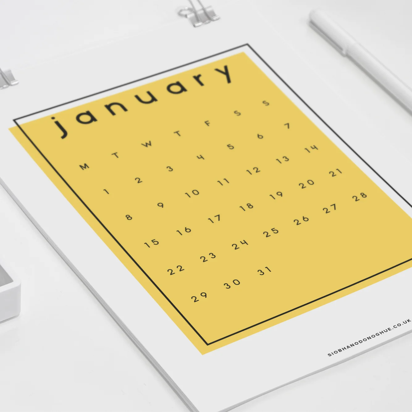 Printable 2018 Calendar boxes — Siobhan O'Donoghue