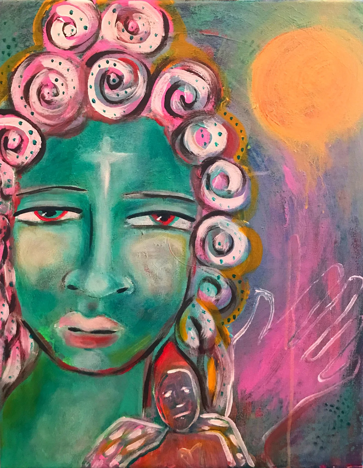 Full Moon in Capricorn, Acrylic on Canvas, 16 x 20