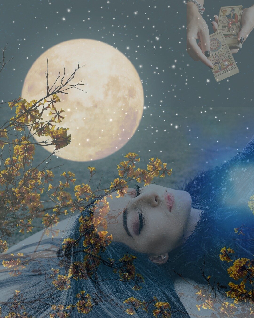 I hope you hear a music in this full moon that
eases your heart open 
and brings you into harmony
with what you love about this life

#fullmoon #lunareclipse #digitalcollage