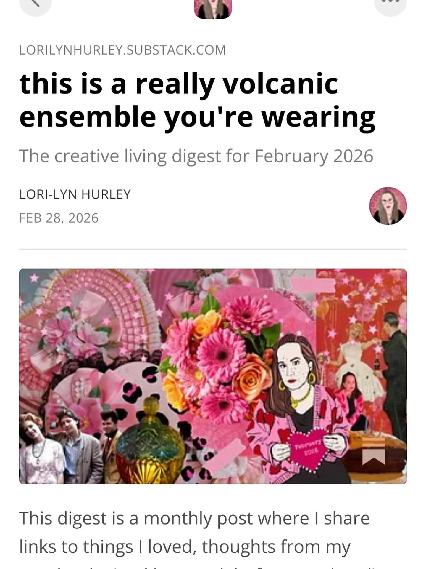 It&rsquo;s part of my creative practice to keep track of what I&rsquo;m taking in

the books, films, conversations, places, and small experiences that shape the way I see the world

My February digest is up on Substack

A collection of what spoke to 