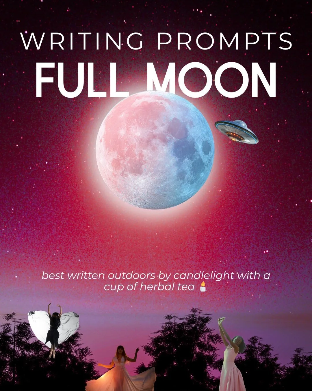 Why not sit outside tonight and journal in the moonlight? #creativeliving #writingprompts #pinkmoon