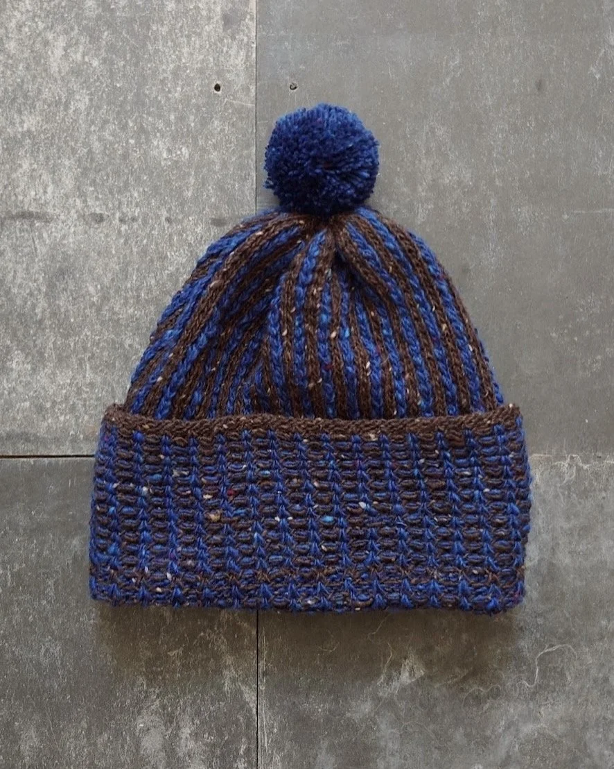 Luxuriously tactile stripes carefully crafted in flecked shades of deep blue and bitter chocolate Donegal Wool to keep you warm on outdoor adventures.

🟦🟫🟦🟫🟦🟫
 
Wishing you a cosy weekend!

#madebyhand #slowdesign #sustainableknitwear #katejone