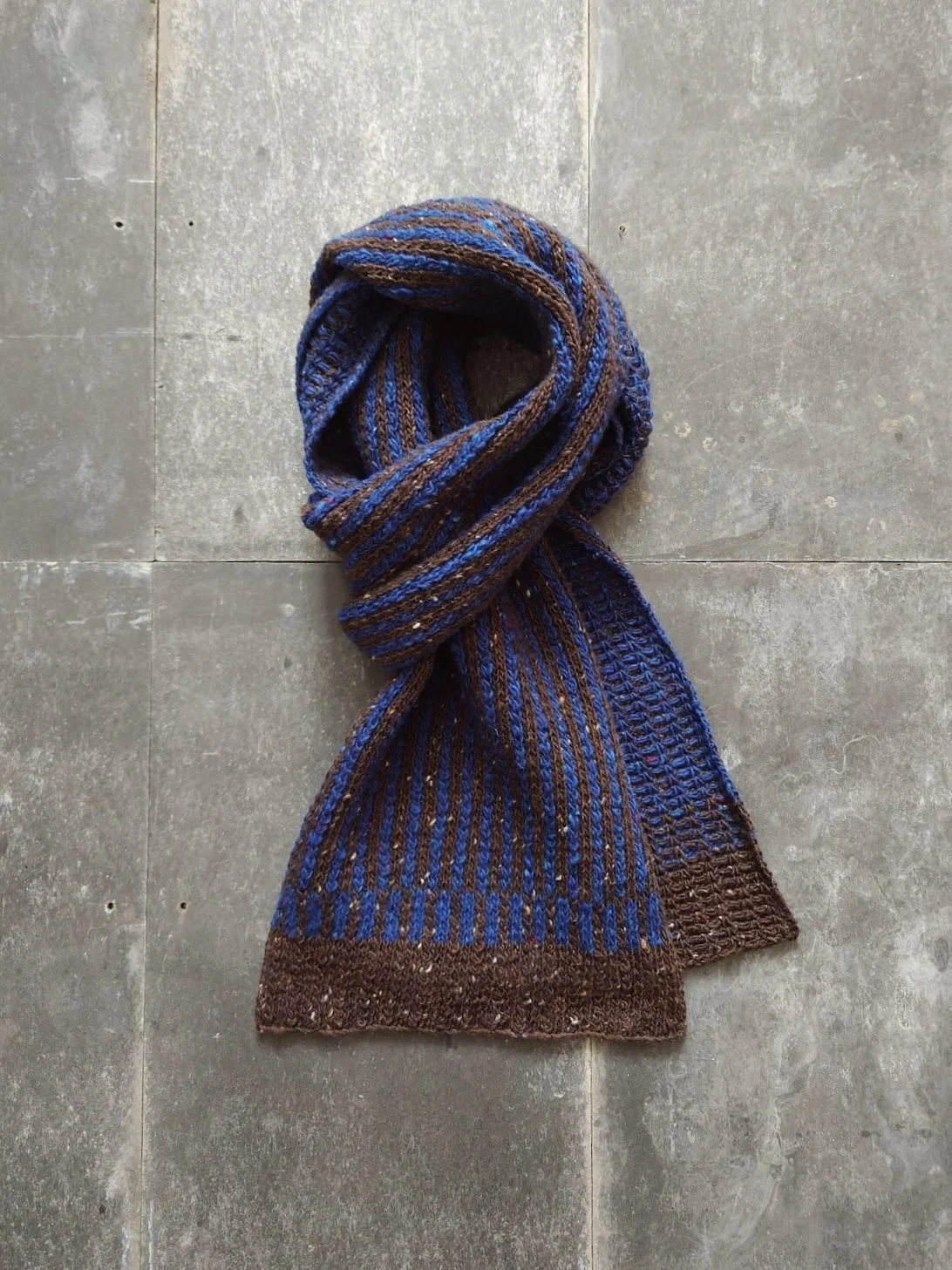 kate-jones-donegal-stripe-scarf-brown:blue.JPG