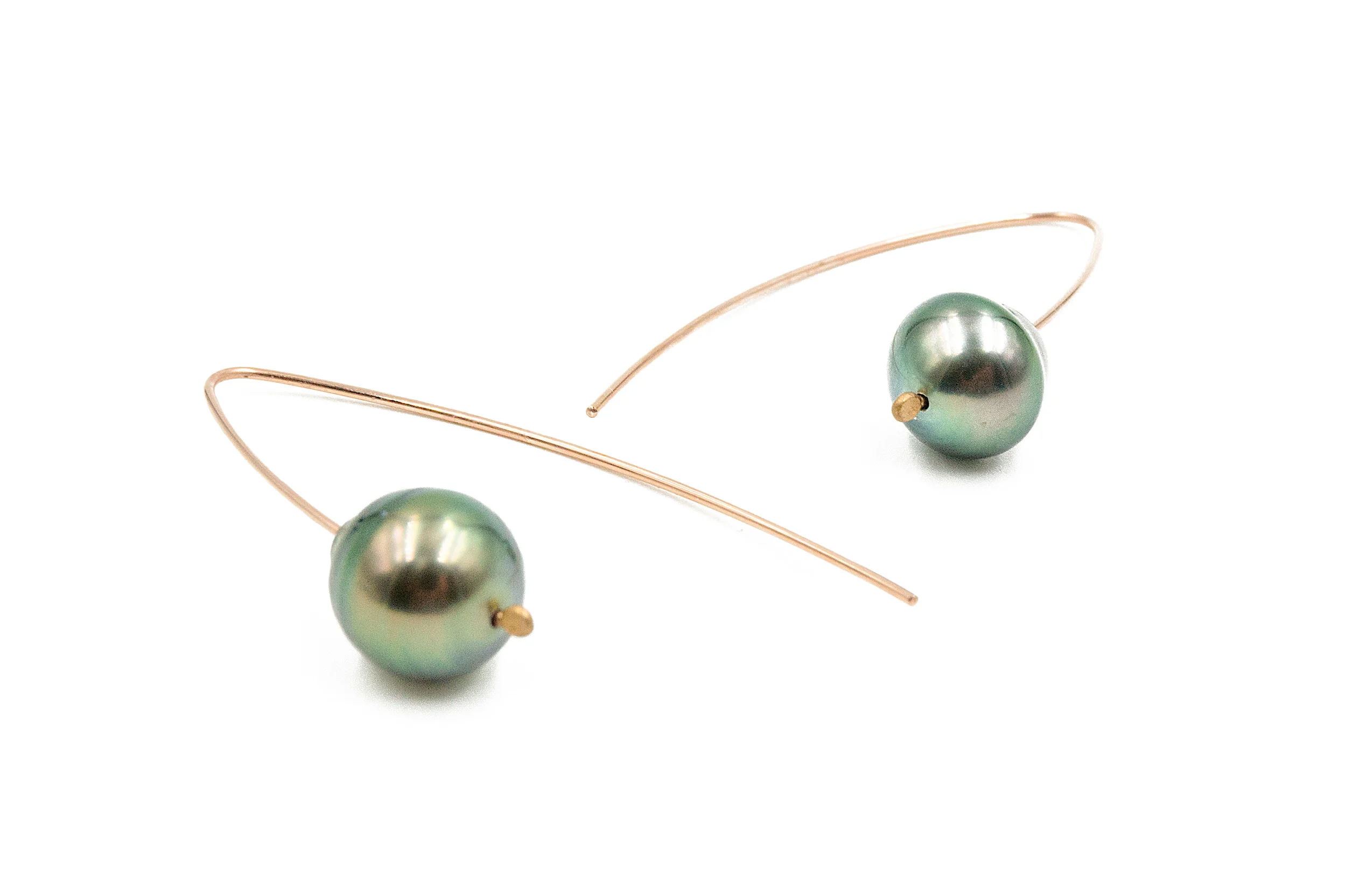 Rose Gold Marquise Pearl Earrings