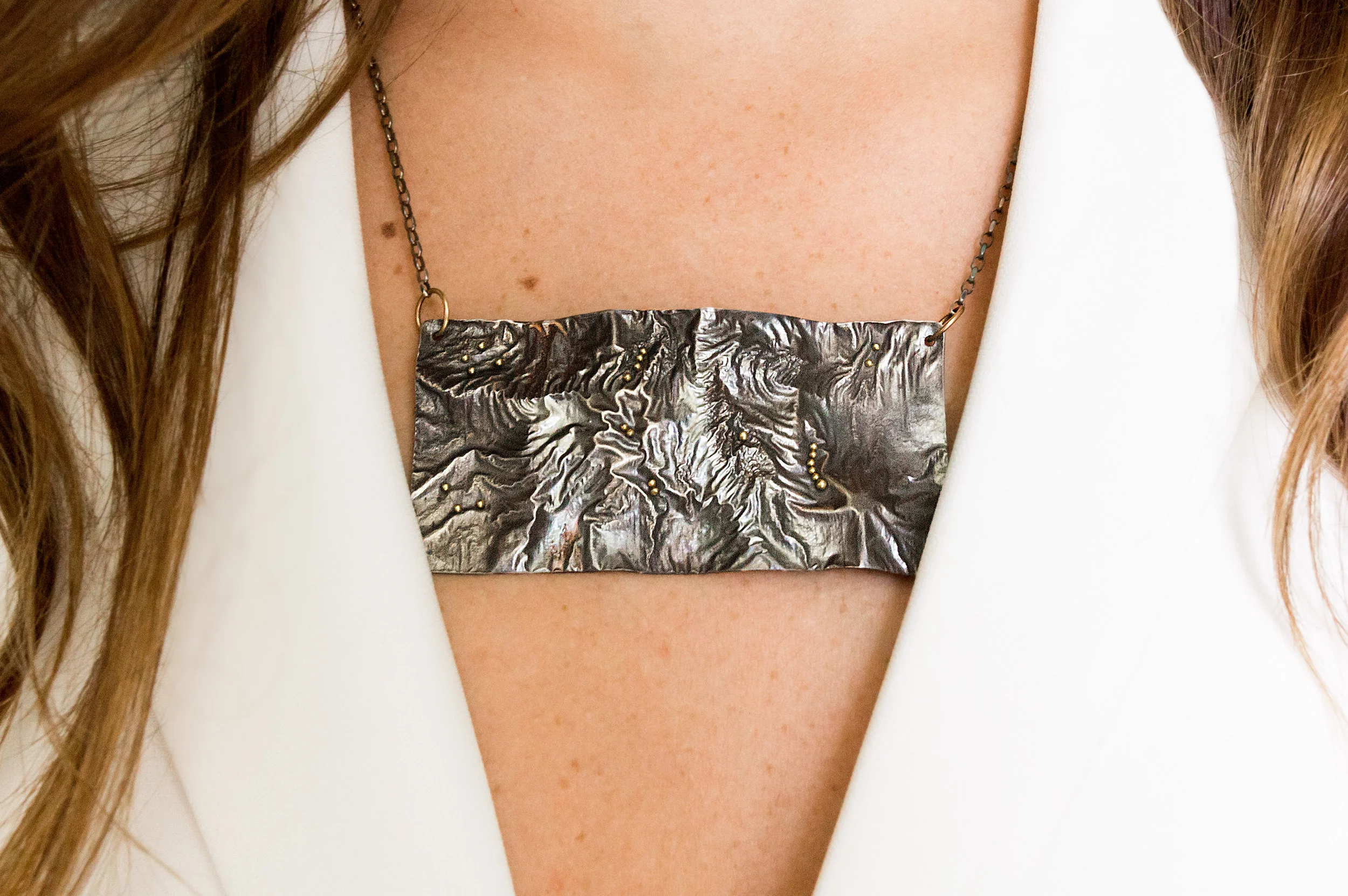 Large Rectangular Reticulated Necklace