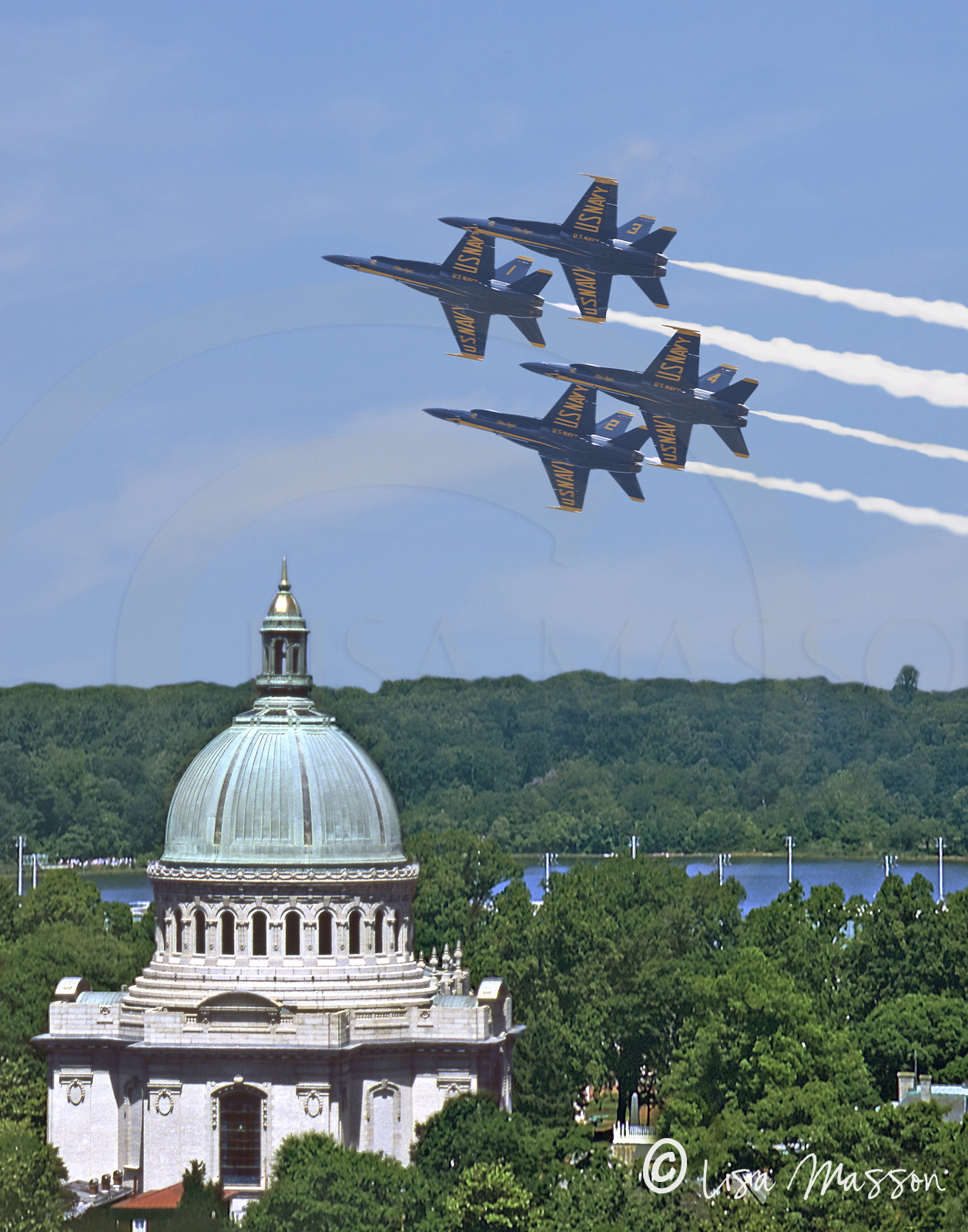 Blue Angels over USNA with Chapel