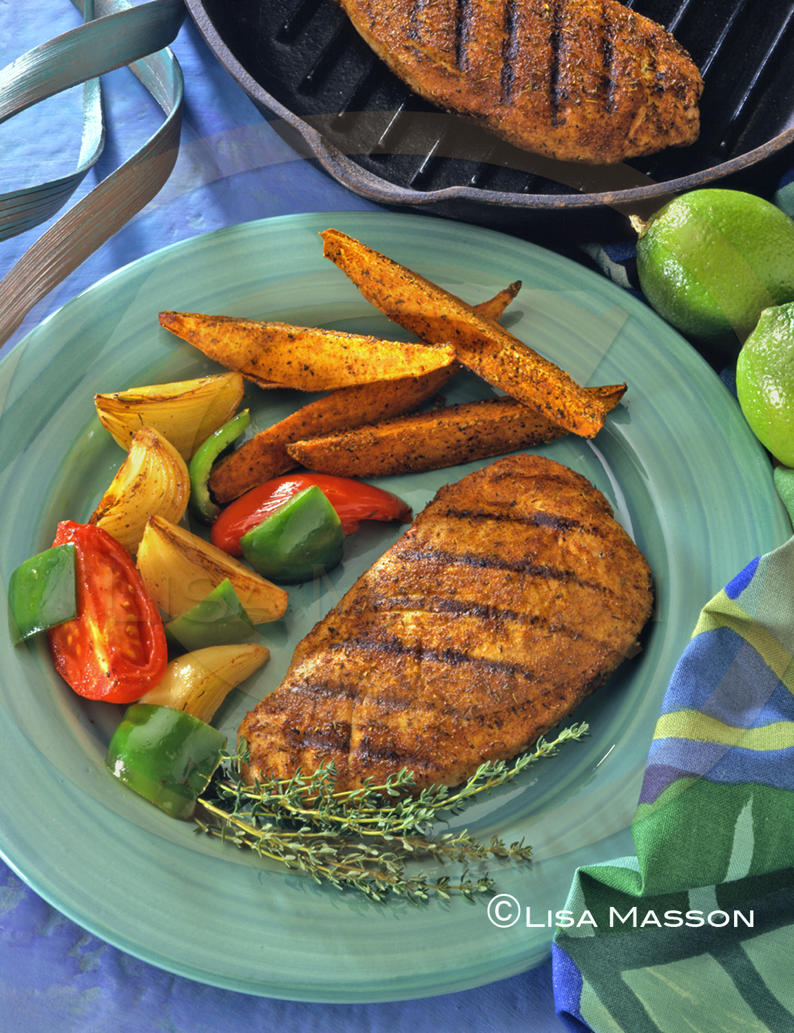 Grilled Turkey Cutlet with Vegetables & Fries - National Turkey Federation