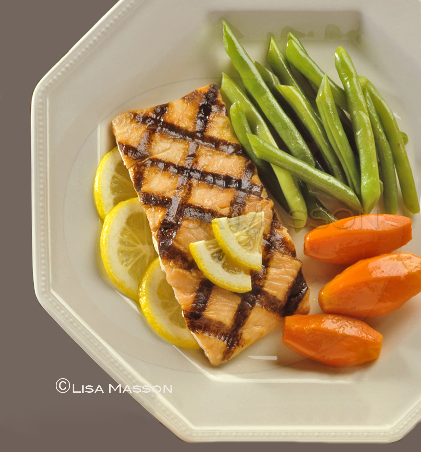Grilled Salmon with Green Beans and Carrots - Pat Marshall Design