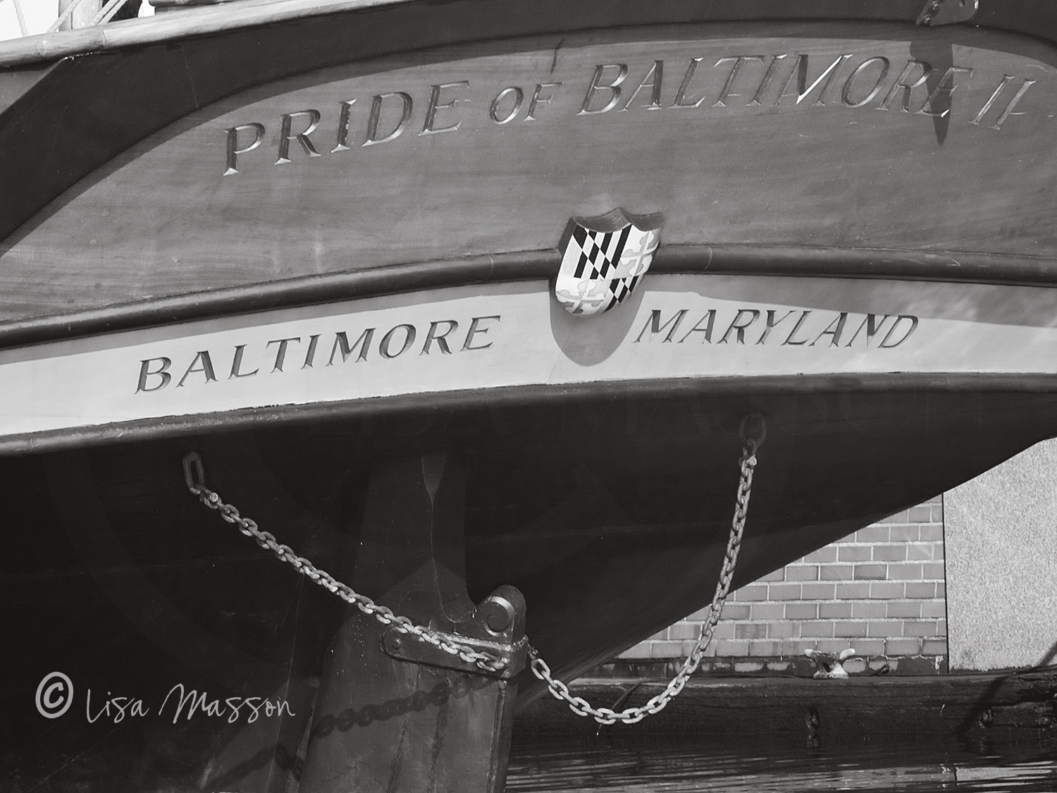 Pride of Baltimore ll Stern 8381 b&amp;w