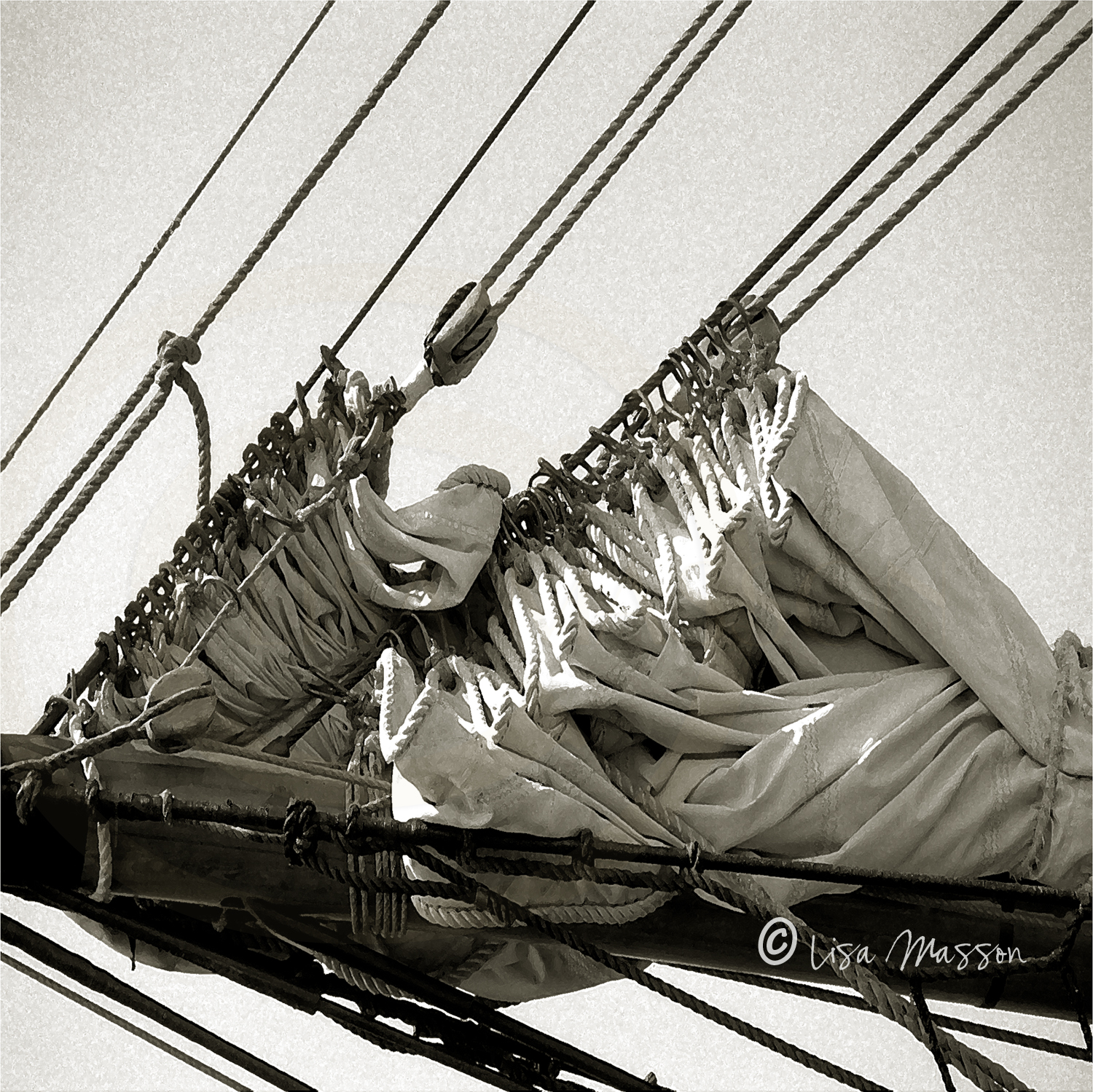 Pride of Baltimore ll Flaked Sails sepia