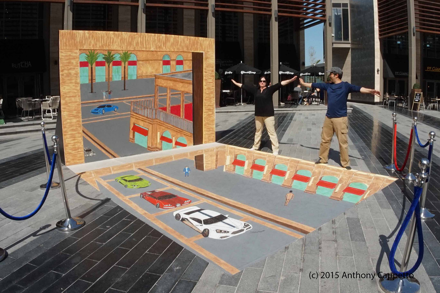 3D mural floor, wall as one total illusion: #dubaicanvas Dubai, U.A.E.