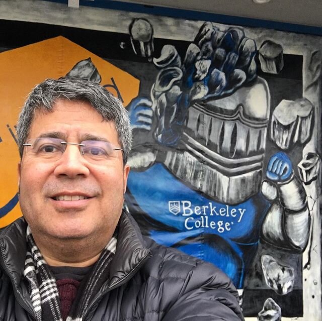 Pictures of my 3D mural taken day and night with nice lighting at the student patio of Berkeley College- details too!! 😃 #3d #3dmurals #publicart #colleges #universities #schoolspirit #mascots #indoor #outdoor #illusionary #warriors #murals #local #