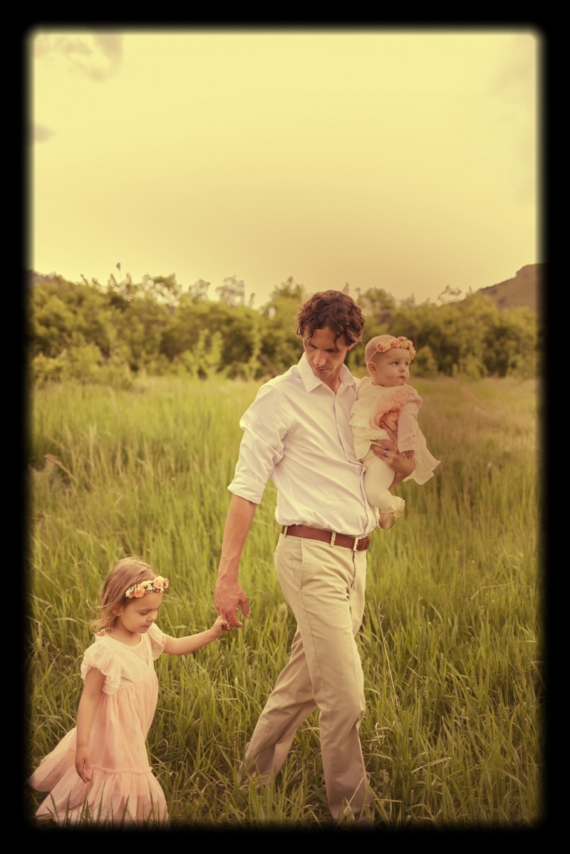 The author's husband, Tom, and the couple's two daughters. 