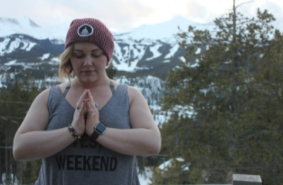 Lafferty, a Colorado native, meditating in the mountains.