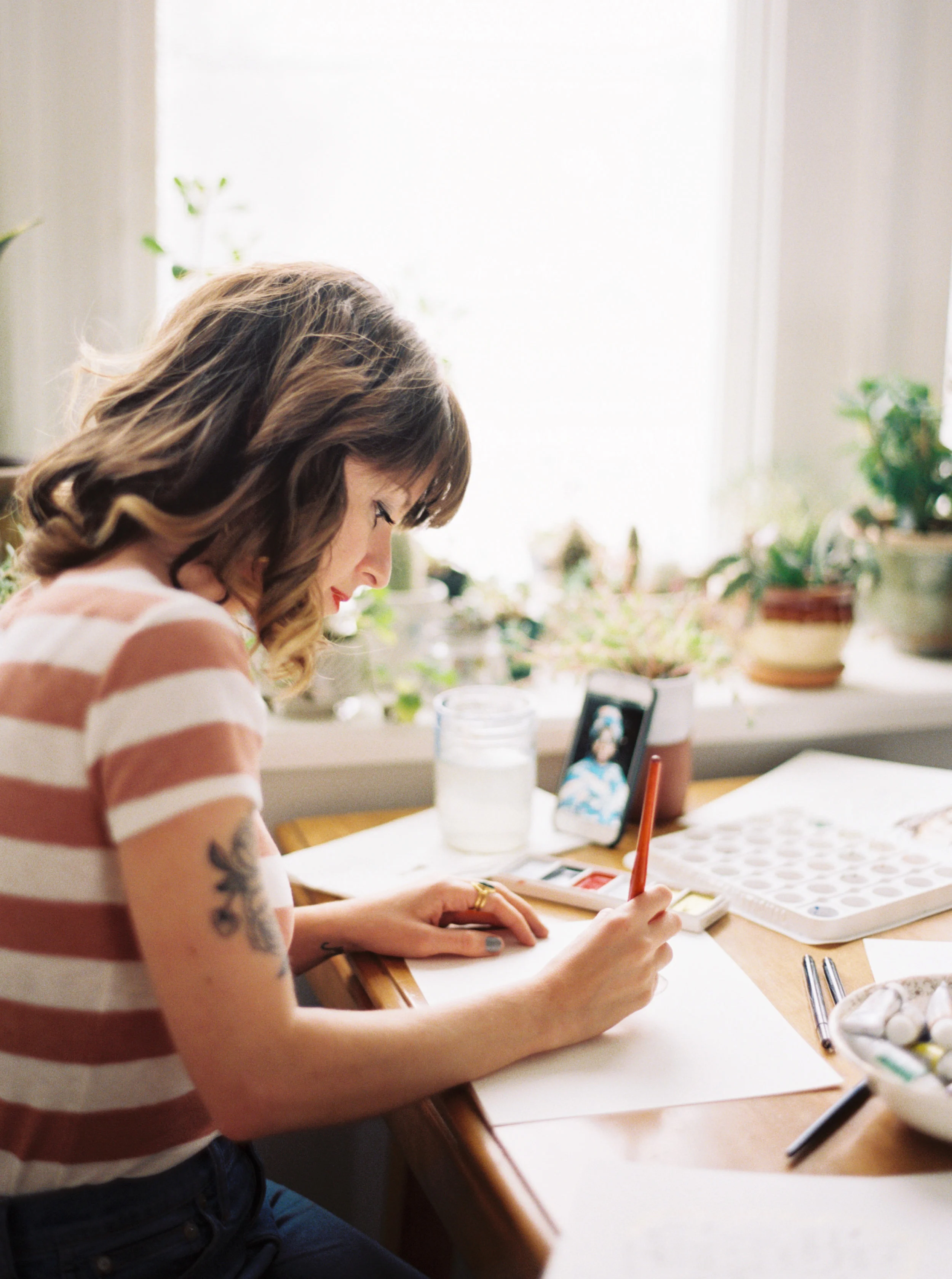 Pikor, at work in her home studio. PC: Rachel Gomez Photography. 