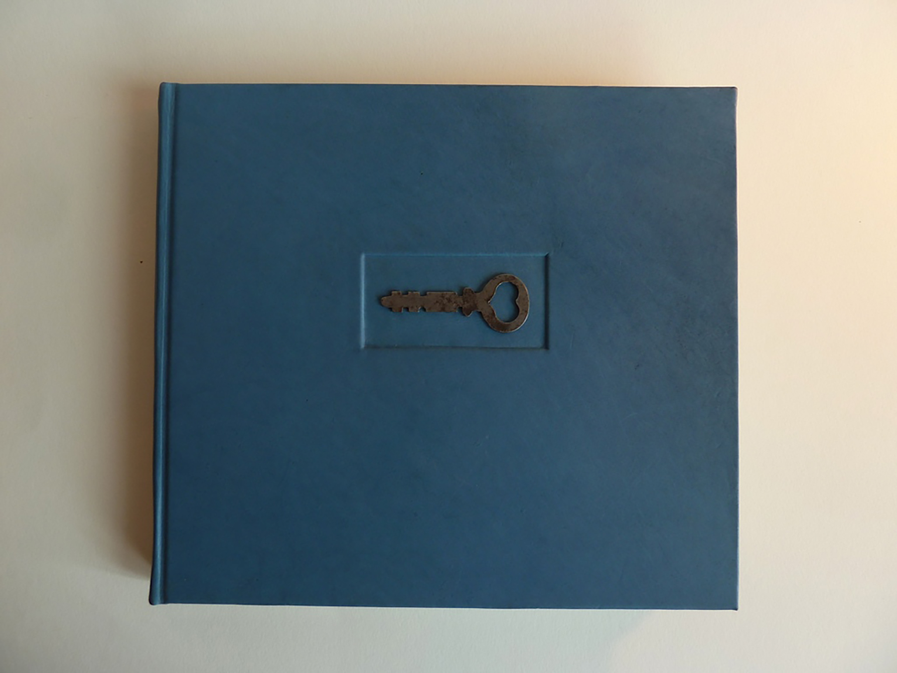 Full leather Guest Book with antique key