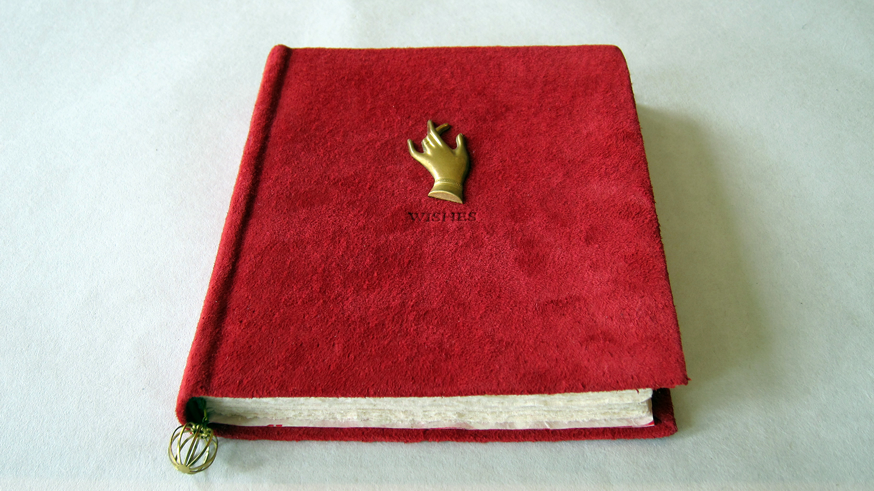 Suede Journal with brass ornament