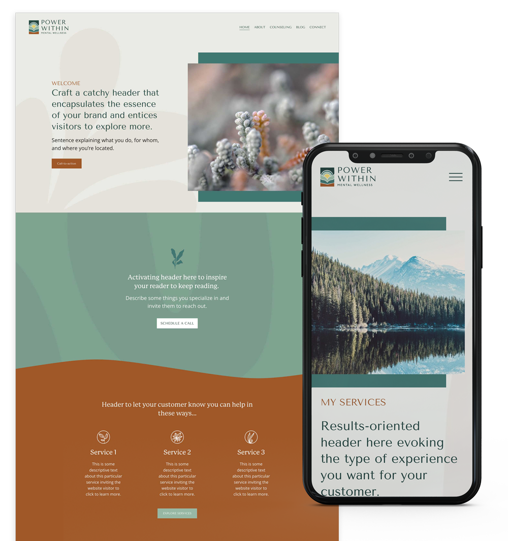 Vitality Squarespace template preview by The Look & The Feel