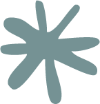Stylized teal starburst shape with multiple irregular arms on a dark background.