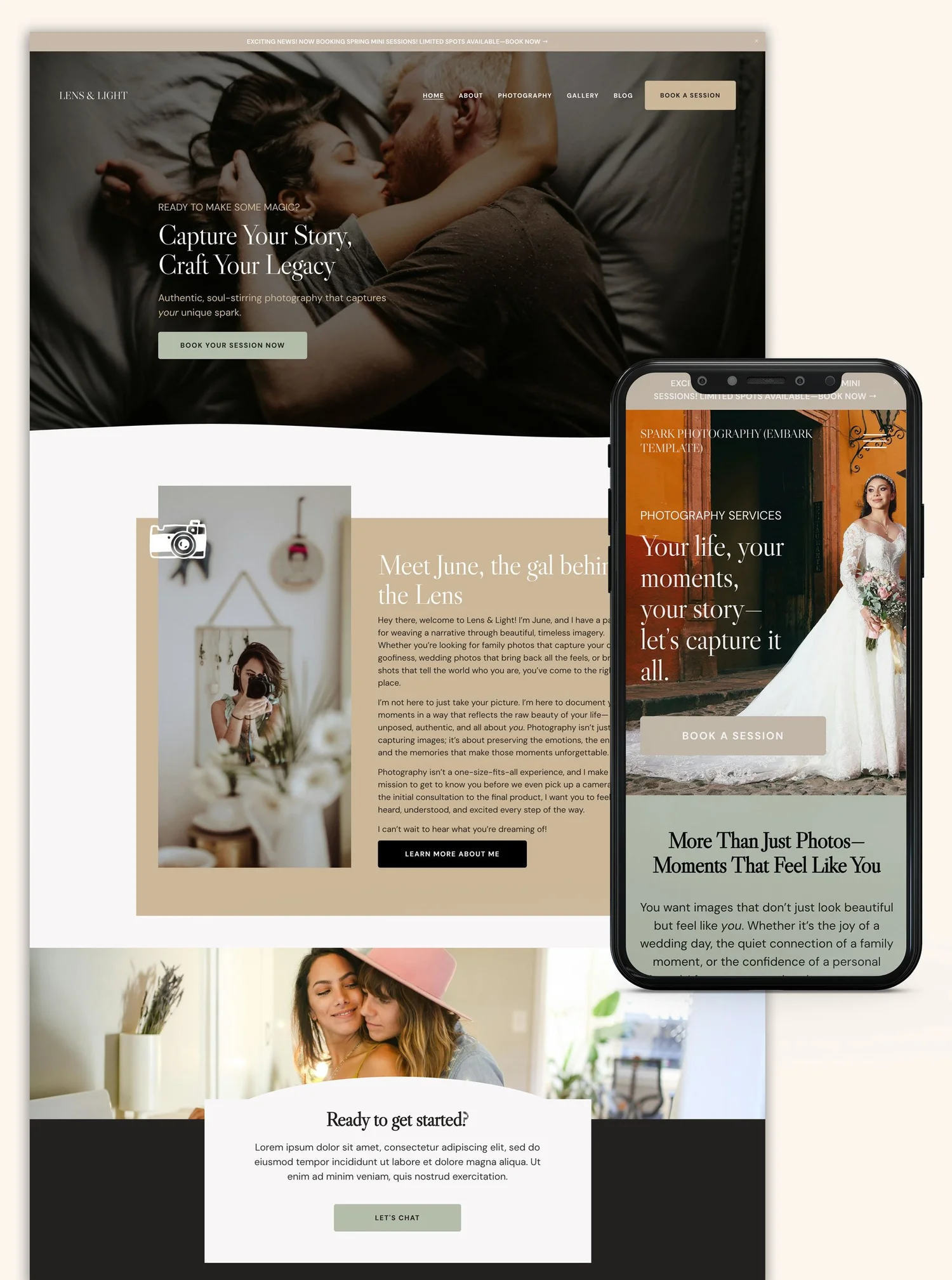 Spark Squarespace template preview by The Look & The Feel
