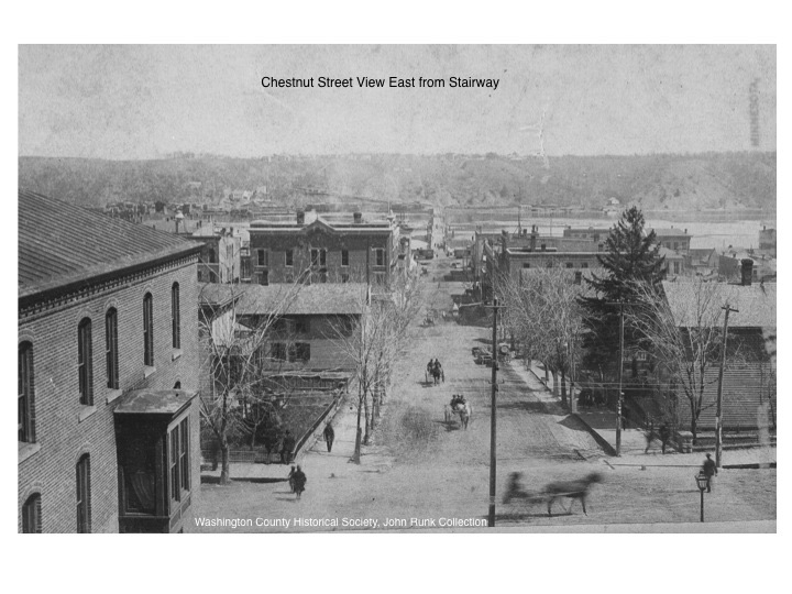 Chestnut Street Stairway, before 1890's. John Runk Collection courtesy of the Washington County Historical Society. The vantage point is toward the east.