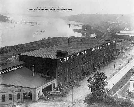 This is a view south from the bluff north of the Territorial Prison. The year is 1907 and the location is directly across from the prison near Main Street. In the background you can see the pontoon bridge. Photo credit, Mr. John Runk, courtesy Washington County Historical Society.