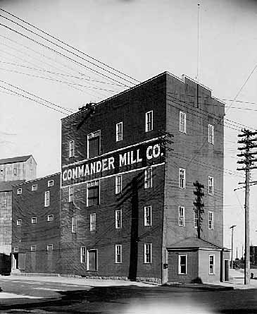Flour Mill Building on Nelson and Main Streets. The Commander Elevator is in the background. The view is to the southeast.