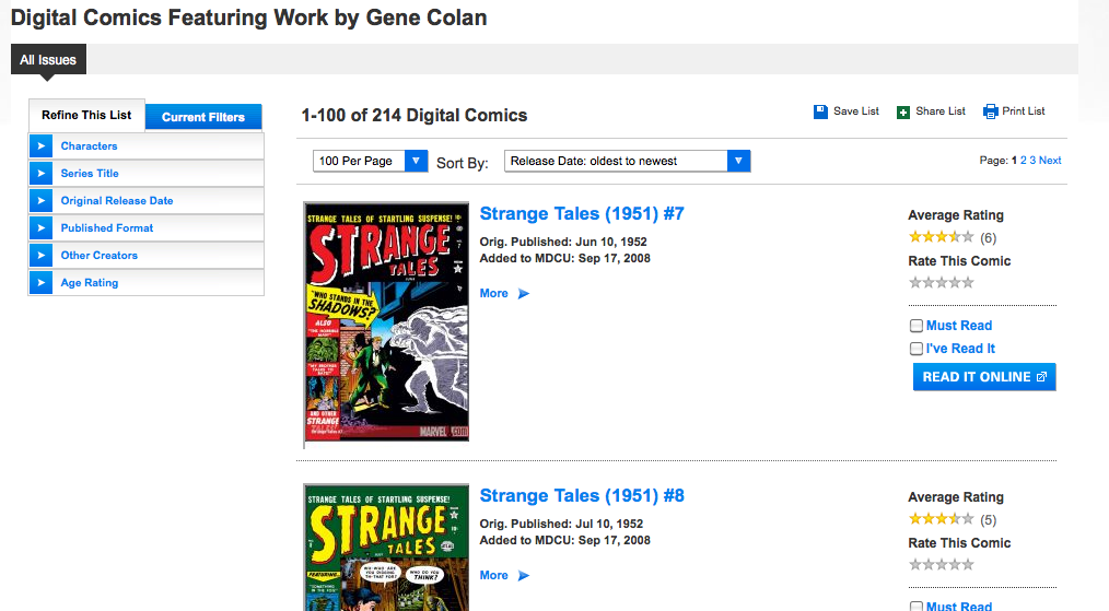Marvel Unlimited Comics - Browse & Search