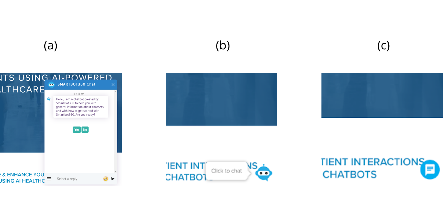 Display Options to Maximize Engagement of Web Chatbots in Healthcare