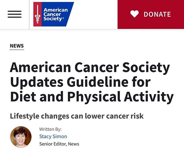 New guidelines up by the @americancancersociety - Lots of great info and - Plants are in! Hot dogs are out.
.
Here&rsquo;s a direct quote of their updates from the above article - check it out on their website at Cancer.org.❤️
.
&ldquo;Changes to the