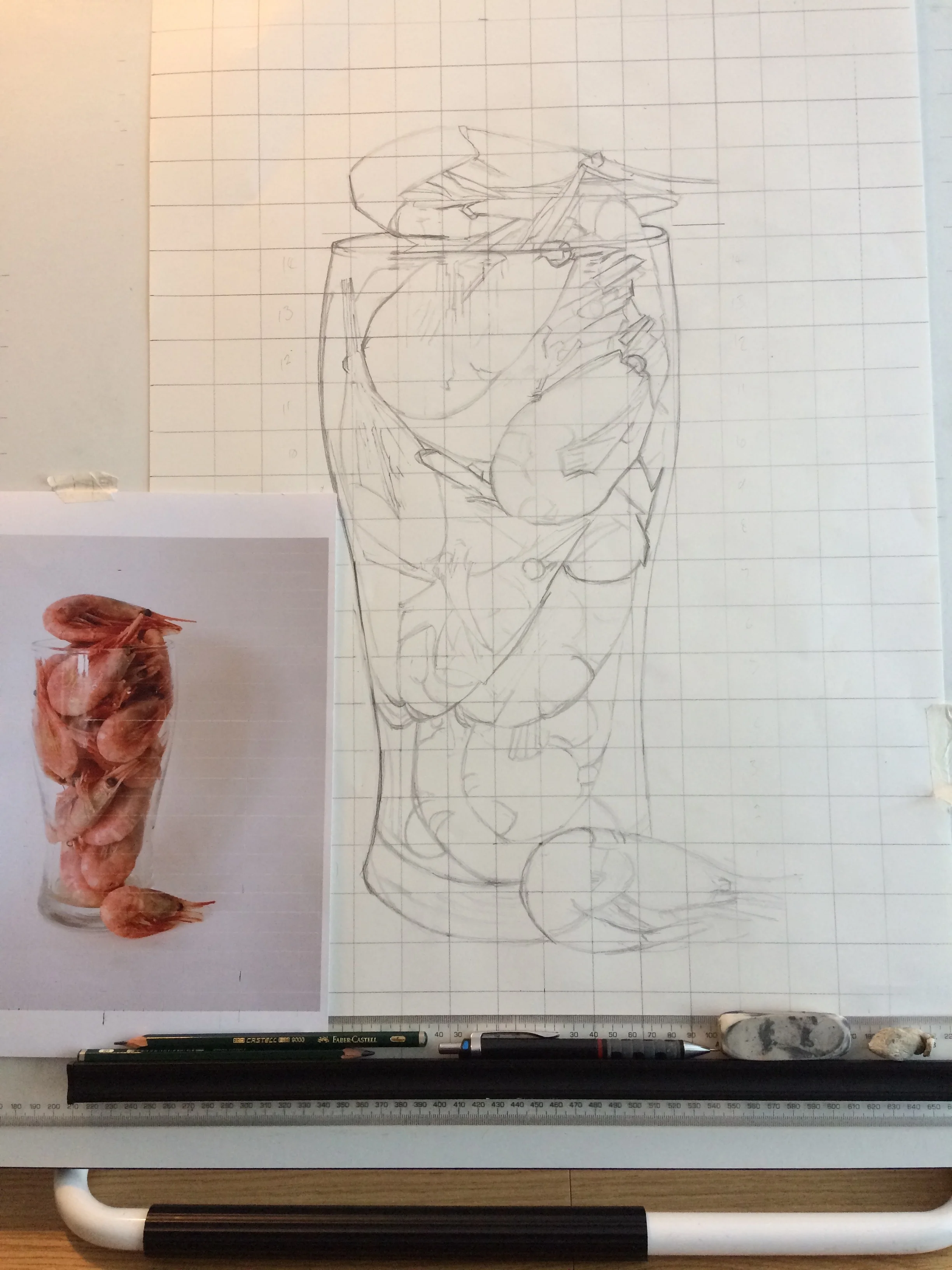 Enlarging the image using a grid