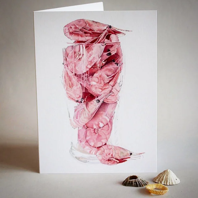 Pint of Prawns greetings card