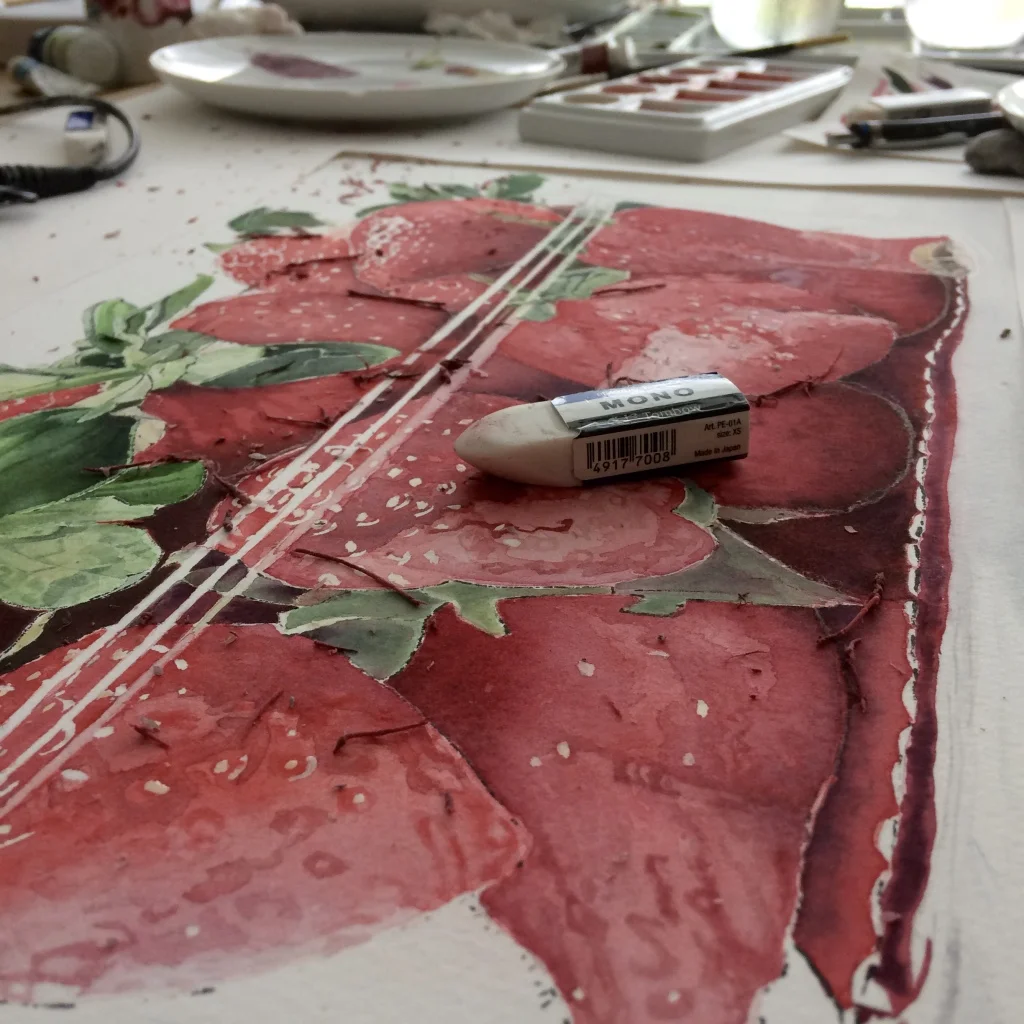 Removing masking fluid