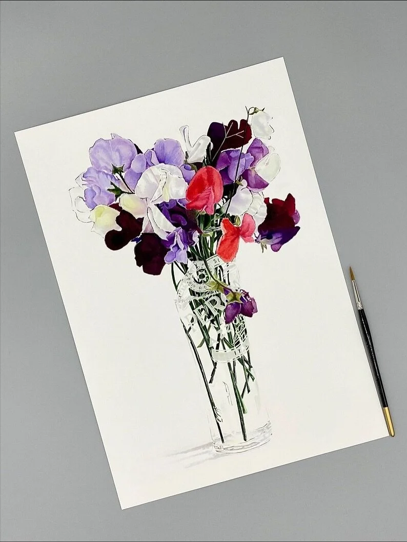 Back in stock on @etsy - A3 sized signed prints of my watercolour paintings Sweet Peas and Rhubarbrhubarb. 
They make a unique gift for gardeners and food lovers.
Perfect for kitchens, dining areas and hallways.

Use Promo Code SAVE15 at the checkout