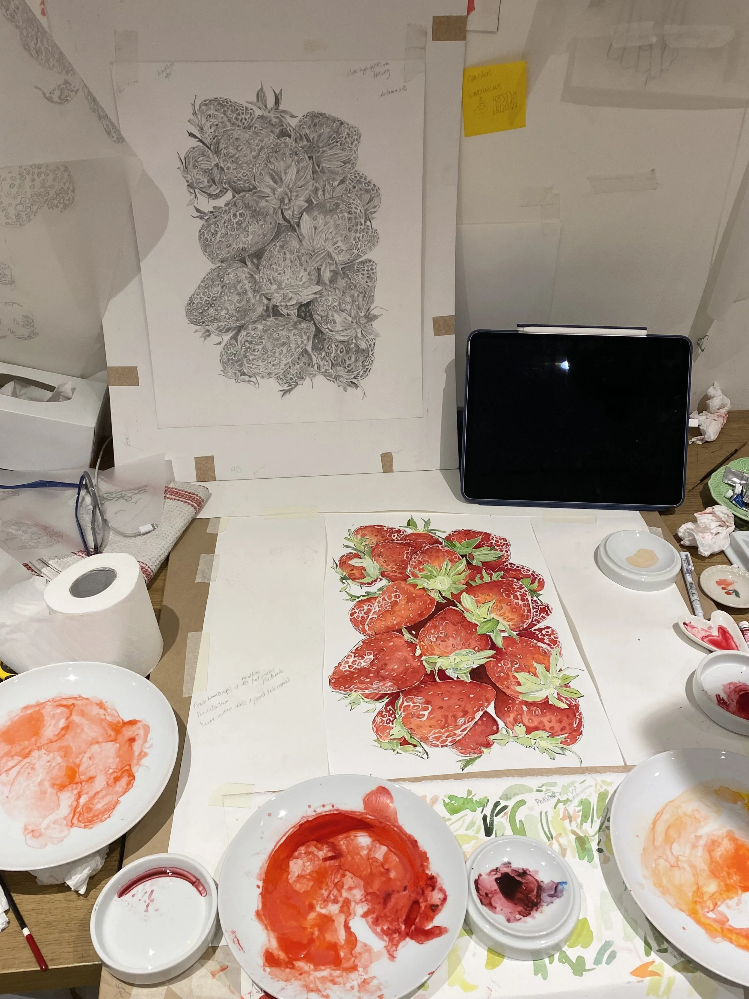 Tonal-Drawing-with-Watercolour-Painting-in-Progress-Strawberries-Lucy-Clayton-SGFA-Artist.jpeg