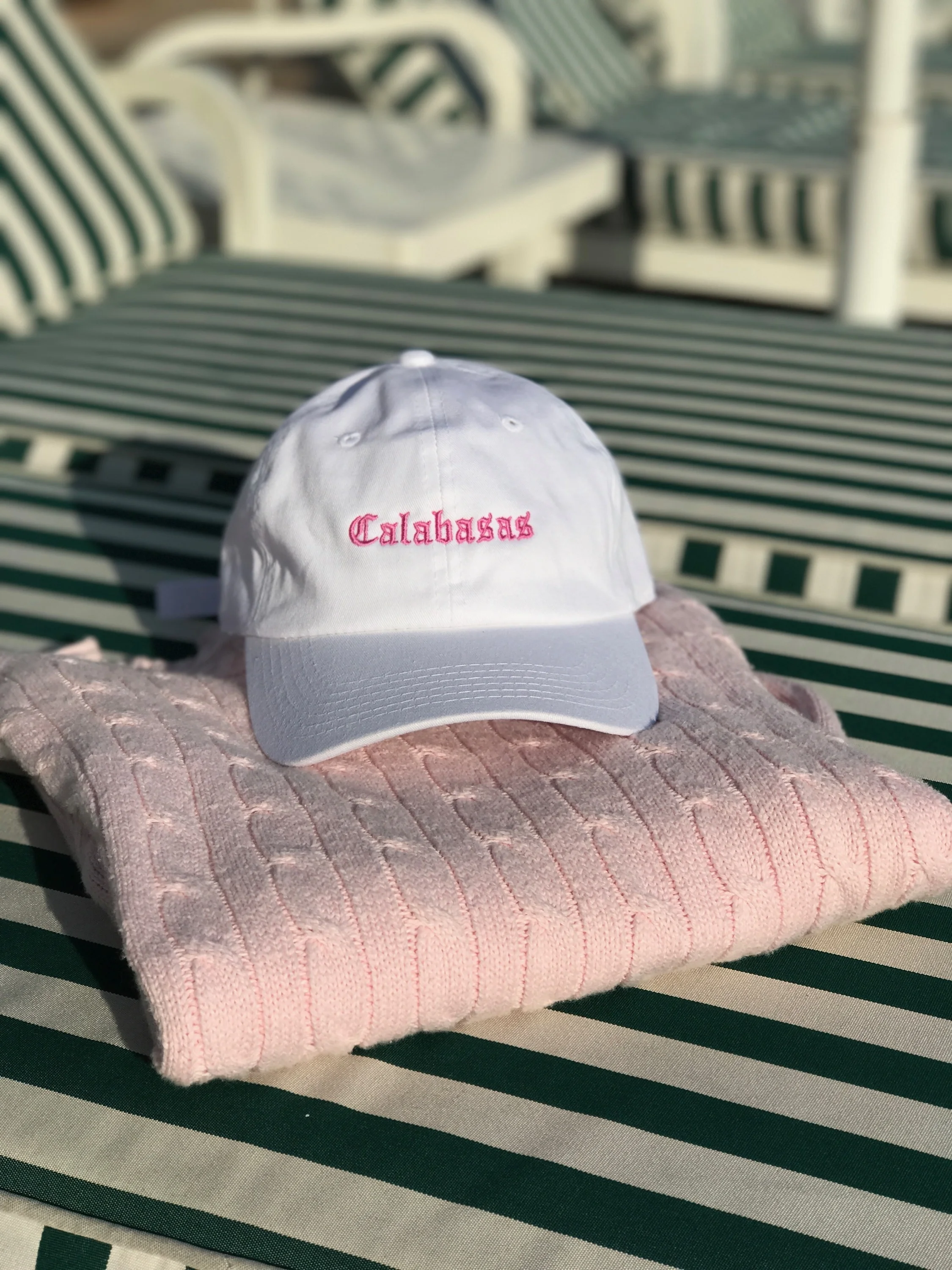 Calabasas "Country Club" Dad Hat (White/Pink)