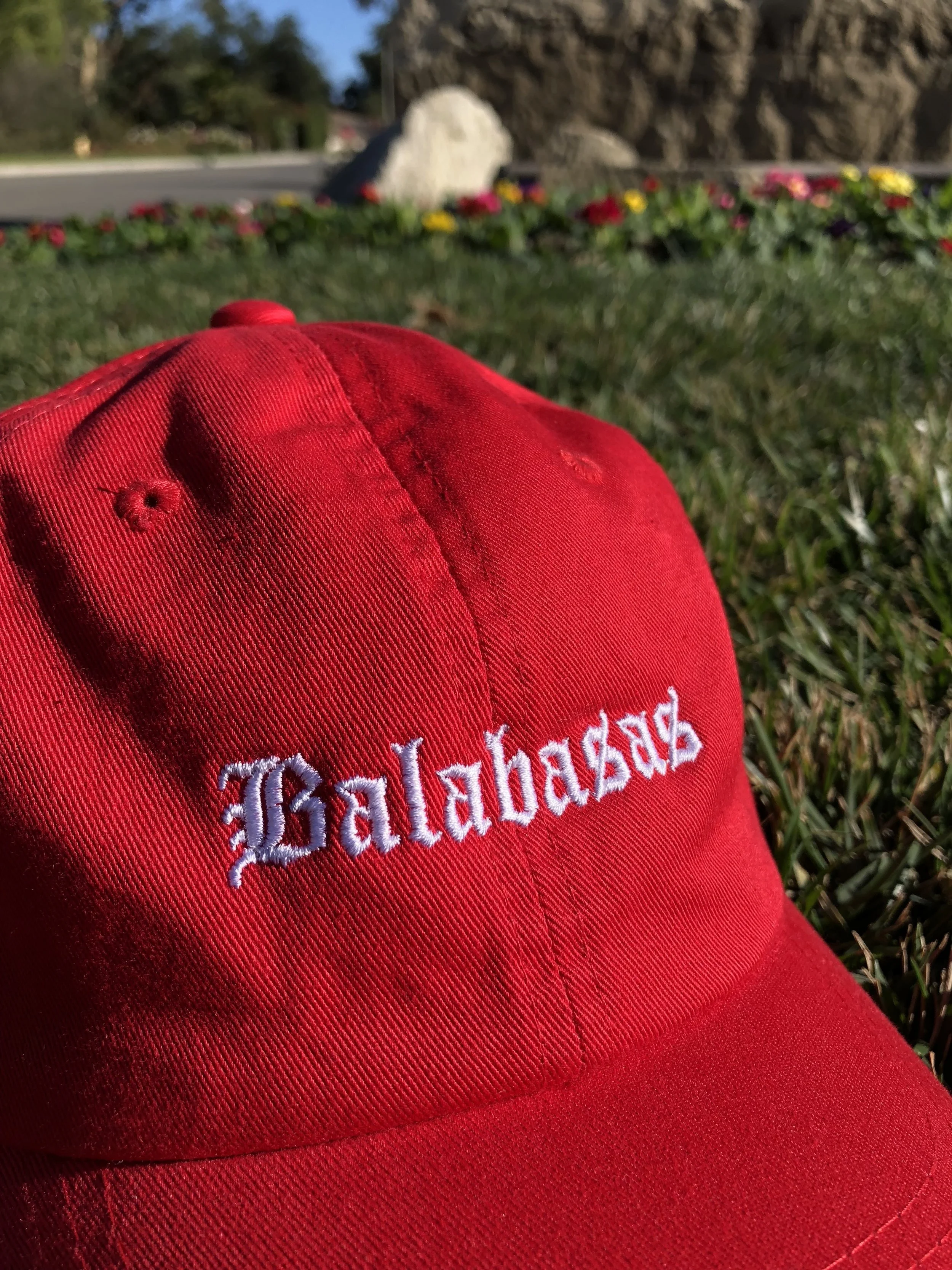 Balabasas "Back 2 Tha Block" Dad Hat (Red/White)
